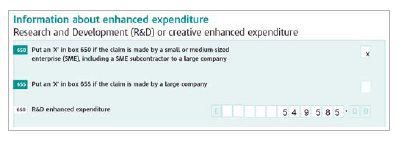 CT600 form - enhanced expenditure extract