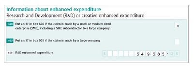 CT600 form - enhanced expenditure extract