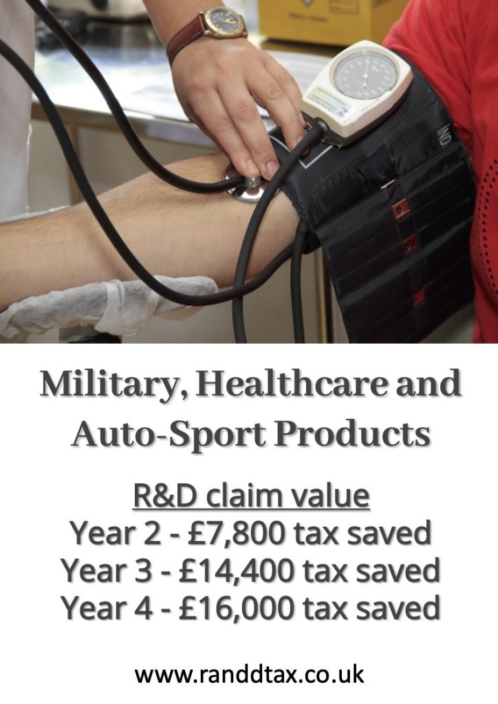 case study healthcare military R&D tax credit claim