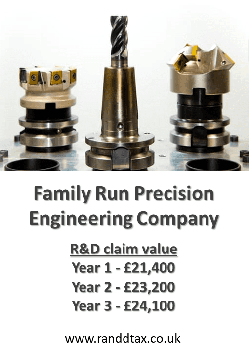 Precision engineering - R & D tax credit claims