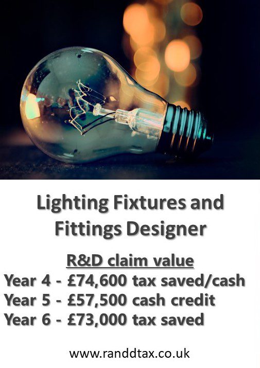 case study Light Fittings R&D tax credit claim