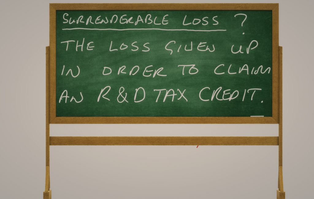Surrenderable Loss - The loss given up in order to claim an R&D tax credit