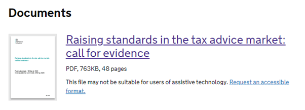 Raising Standards in the tax advice market PDF